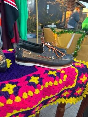 Timberland Women's Amherst Classic 2-Eye Leather Boat Shoes Navy Blue